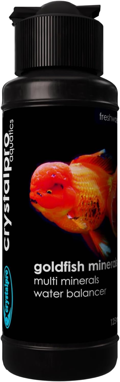 Crystalpro Goldfish Minerals 4.22 Oz-Mineral Additive for Goldfish Replenishes Protective Coat and General Health Aquarium Salt for Freshwater Tank (125 ml) Treats 660 Gallons