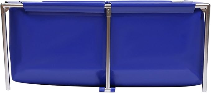 Canvas Fish Pond, Fish Show Water Tank with Stainless Steel Tubes, Foldable Water Storage Pond, Aquarium Ornamental Swimming Pool with Drain Valve, Temporary Holding Viewing Canvas Fish Pond