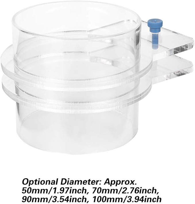 Ymiko Fish Feeder, Acrylic Fish Feeding Floating Food Dish Food Feeder Adjustable Transparent Cover Tray Automatic for Aquarium (90mm)