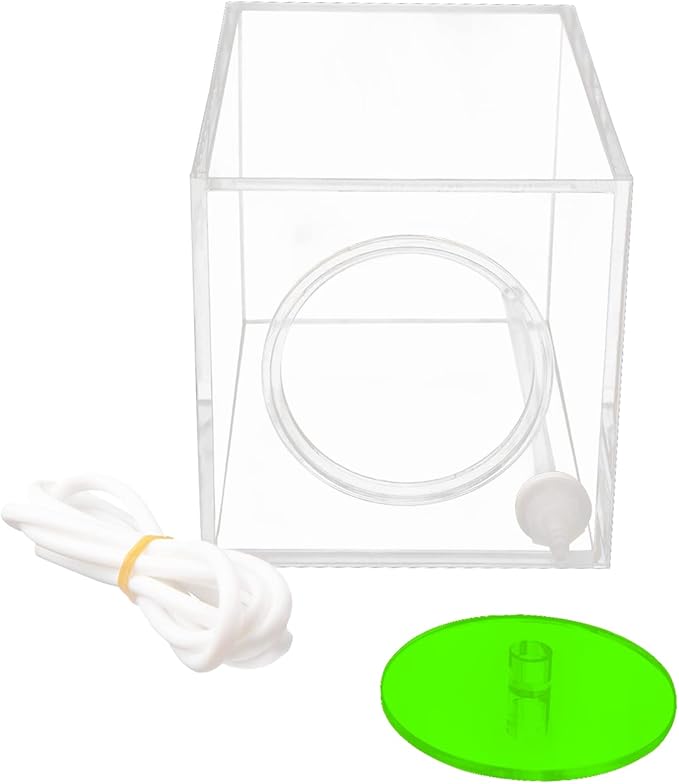 Aquarium Choice Acryli Made Liquid Storage Bucket Dosing Pump Reservoir Container (4.25 * 4.25 * 6.5 Inch;1500ml/1.5L（Green Version)