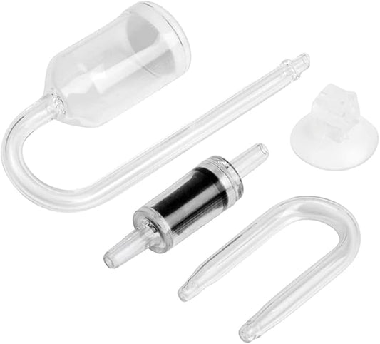 CO2 Diffuser Set for Aquarium Transparent for Size Easy to Install with Suction Cup Check for U Shape Glass T Co2 Diffuser Kit Small for Aquarium