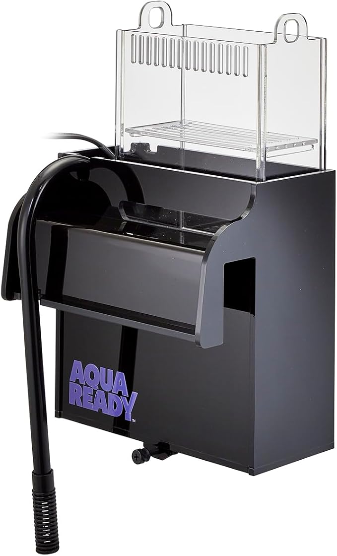 AquaReady Aquarium Power Filter, Customizeable Media Basket, Refugium Light Window, Ultra Quiet Low Profile Design, Includes Media Basket