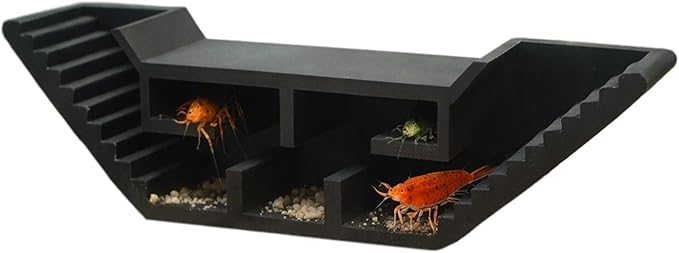 Aquarium Underground Tunnel, Fish & Shrimp Hideout, Fish Tank Decor Decoration Hideout Aquarium Shrimps Breeding Cave Perfect for Small Shrimp, Cherry Shrimp, Dwarf Shrimp (Color:Black)