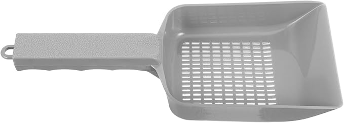NUOBESTY Fish Tank Sand Scoop with Drainage Holes, Gray Aquarium Gravel Shovel for Sediment Cleaning, Portable Fish Tank Cleaning Tool for Aquarium Maintenance