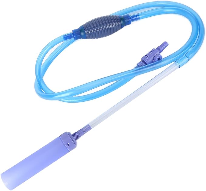 Fish Tank Water Changer, Manual Aquarium Syphon Water Filter, Plastic with On - Off Valve and Large Compression Bag - Efficient Water Exchange, Prevents Fish and Sand Suction, Ea