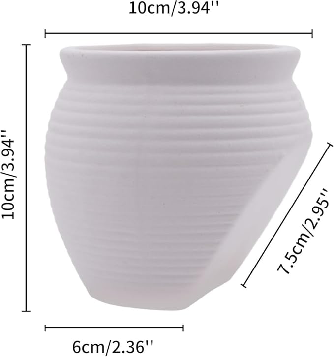 RUIAN Ceramic Jar Aquarium Decorations Fish Tank Hideout Cave Cute Pot Aquarium Accessories Decor Ornaments for Cichlid, Small Fish, Betta Fish Hideout and House (White)