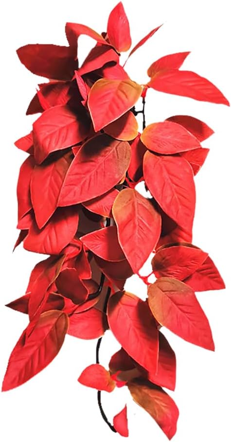Artificial Terrarium Plants Reptile Tank Plants Large Snake Tank Plants Hanging Plant Vines Snake Terrarium Climbing Decor Terrarium Plant Decoration Red
