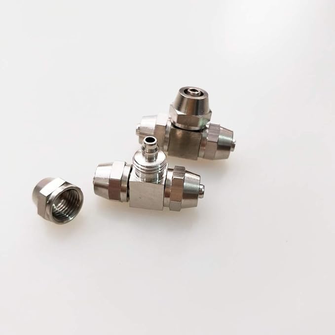 2 pcs of Aquarium CO2 System Metal Tee CO2 DIY Accessories T- 3 Ways Splitter