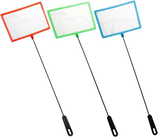 Aquarium Fish Net Mini Baby Anti-Collision Shrimp Net for All Fish Small Fish Fine Net Square Mini Brine Shrimp Net Color Mix 3pcs