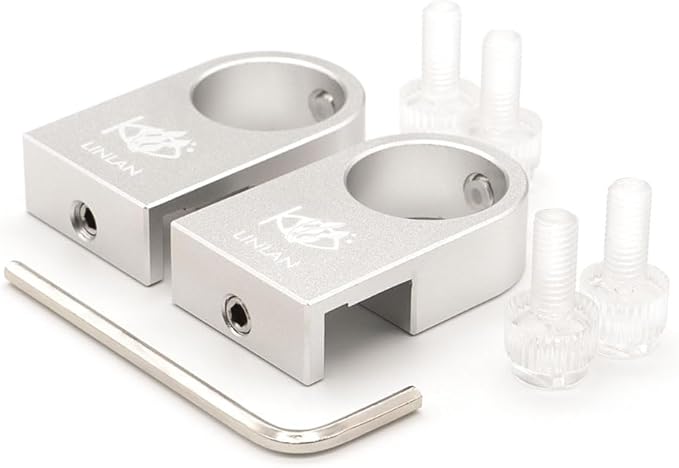 LINLAN Aluminum Alloy Aquarium Clamp with Anti-Overflow Groove for Filter Inlet and Outlet Pipes in 12/16mm (1/2" i.d.) Rimless Aquariums