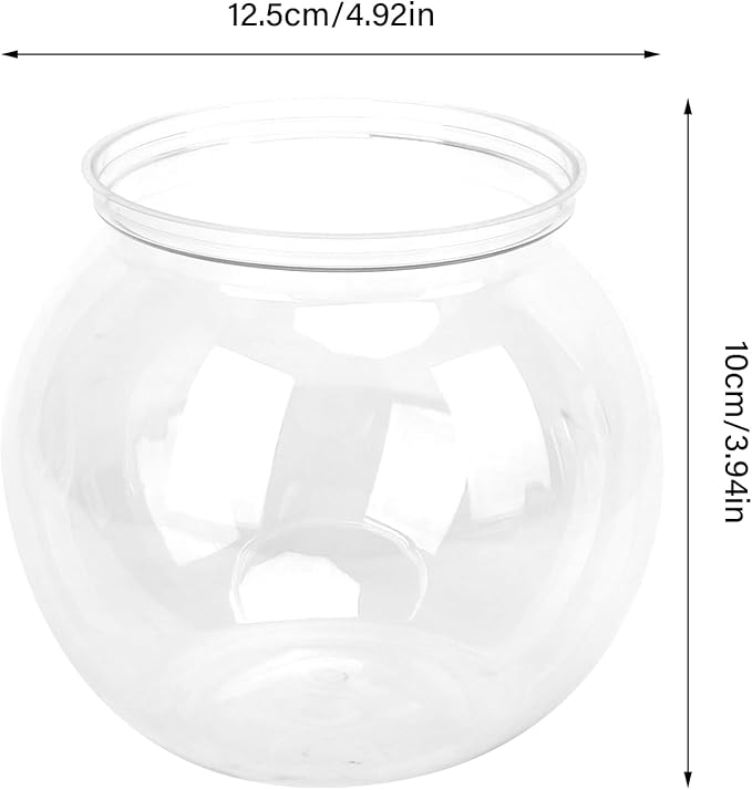 Mini Aquarium 1.5 Gallon Transparent Plastic Desktop Bookshelf Size 6 Inch Diameter for Betta Fish Lovers Clear Compact Avoiding Overcrowding in Apartments