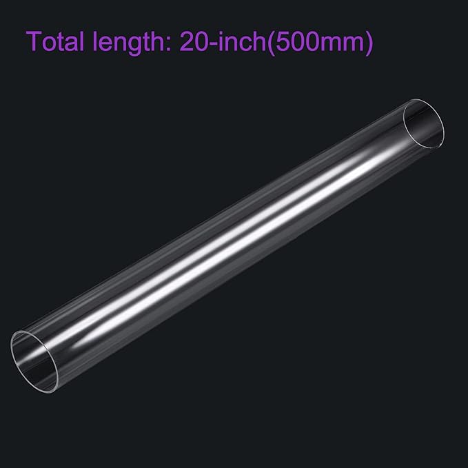 DMiotech 66mm x 70mm 20" Clear Acrylic Pipe Rigid Plastic Tubing for Aquarium Water Pipe, Water Cooling System, Plumbing