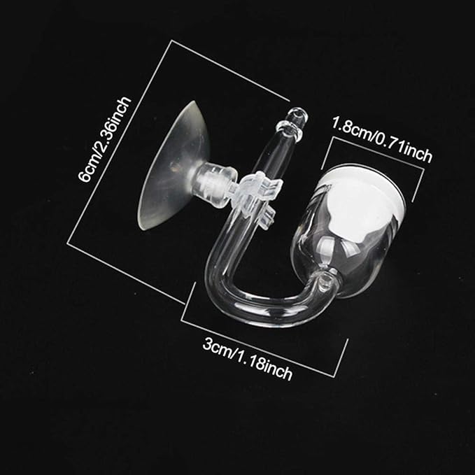 TOPINCN Aquarium CO2 Diffuser High Transparent Glass Aquarium Carbon Dioxide Diffuser Atomiser with U-Shape Tube for Fish Plants Water Grass