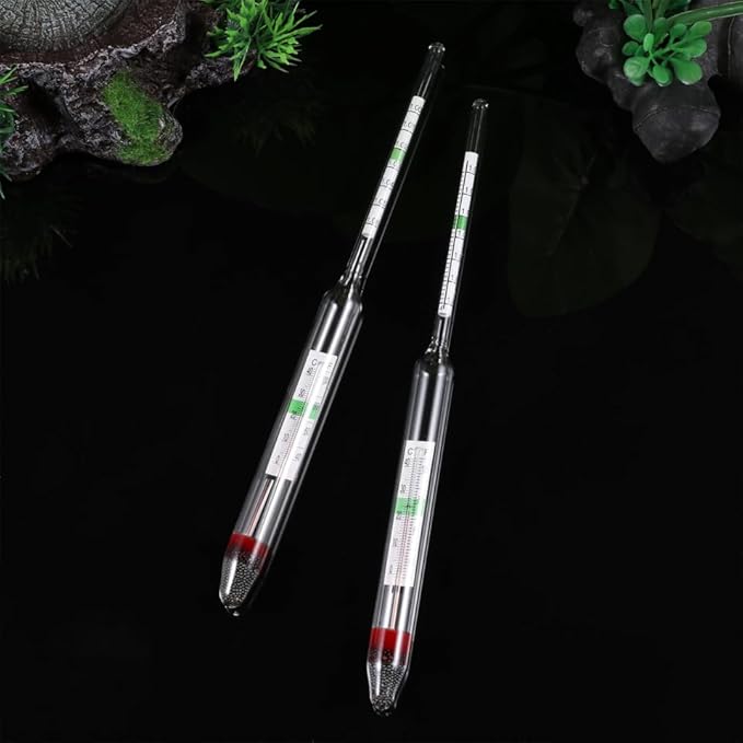 balacoo 4 Pcs Aquarium Hydrometer with Thermometer for Fish Tank Saltwater Salinity Measurement Floating Accurate Areometer 7.87In