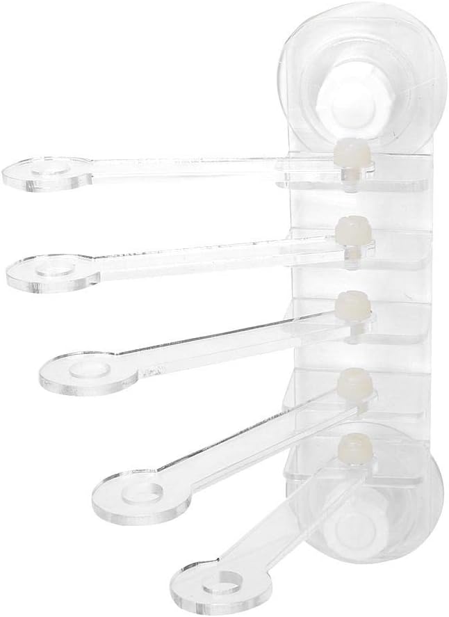 Pssopp Aquarium Frag Rack Acrylic Transparent Five Claw Life Tree Shape 5-Hole Frag Plugs Bracket Base with Suction Cup
