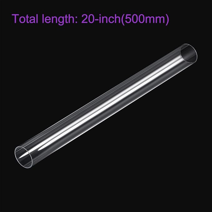 DMiotech 46mm x 50mm 20" Clear Acrylic Pipe Rigid Plastic Tubing for Aquarium Water Pipe, Water Cooling System, Plumbing