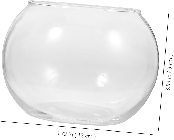 POPETPOP 2pcs Round Glass Terrarium Container Landscape Bottle for Moss Decor for Home Office Garden and Patio Decoration Creative Plant Display