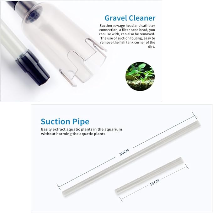 BSLVWG Fish Tank Cleaner Aquarium Gravel Cleaner Electric Fish Tank Cleaning Tools Adjustable Water Flow Aquarium Cleaner Kit Fish Tank Gravel Vacuum for Wash Sand