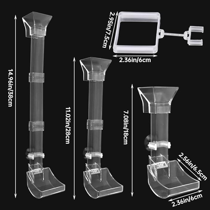 Shrimp Feeder: Tube & Dish Set, Anti-Scatter, Adjustable Height for Aquariums/Tanks | Ideal for Fishkeepers