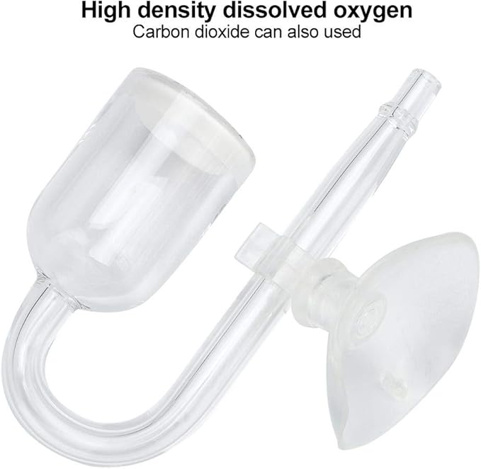 TOPINCN Aquarium CO2 Diffuser High Transparent Glass Aquarium Carbon Dioxide Diffuser Atomiser with U-Shape Tube for Fish Plants Water Grass