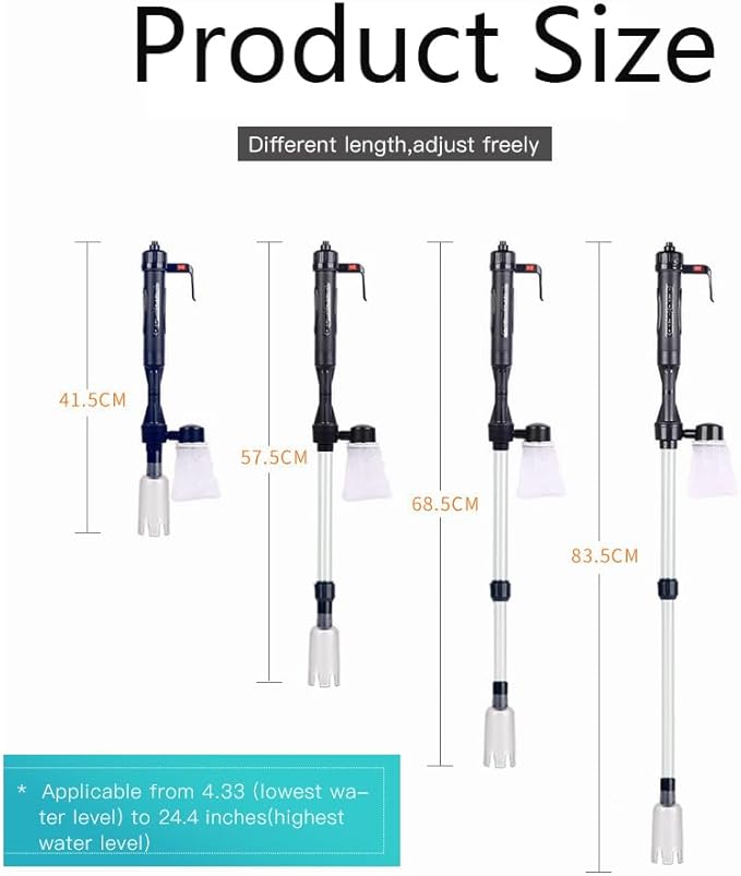 BSLVWG Fish Tank Cleaner Aquarium Gravel Cleaner Electric Fish Tank Cleaning Tools Adjustable Water Flow Aquarium Cleaner Kit Fish Tank Gravel Vacuum for Wash Sand
