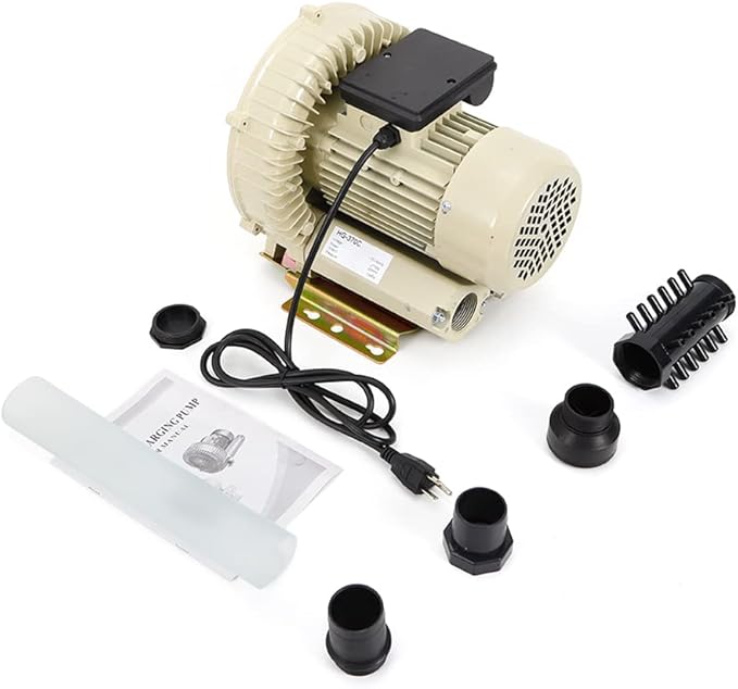 110V High Pressure Commercial Electric Air Pump Aquarium,Hydroponics Aquaculture Fish Pond Air Pump Blower for Aquarium Pond Fish Tank 370W 60m³/h