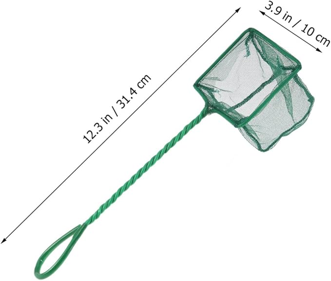UKCOCO 5pcs Aquarium Fish Net, 3 Inches Small Mesh Fish Catch Nets with Plastic Handle Unbreakable Fish Tank Goldfish Net Green