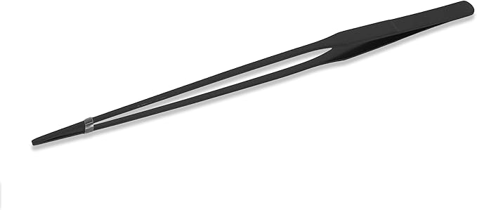 Mandala Crafts 15 Inches Black Stainless Steel Straight Aquarium Tweezers for Aquatic Plants – Long Aquascape Forceps for Fish Tanks, Hospital Tanks, Goldfish Bowls, and Terrariums