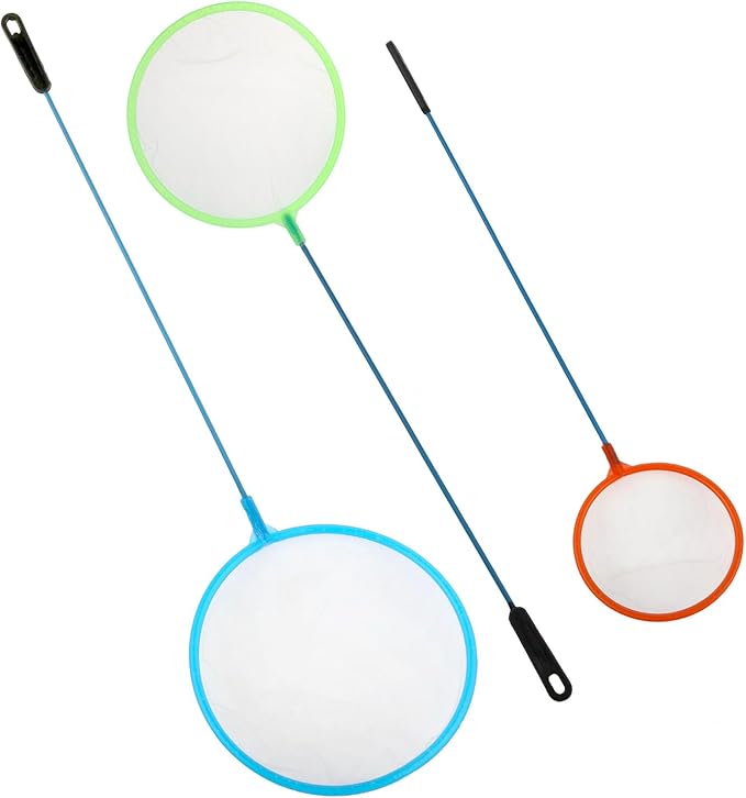 3-piece Sets Aquarium Fish Net Mini Baby Bumper Shrimp Net Small Fish Fine Net Suitable for All Fish (Random Color)