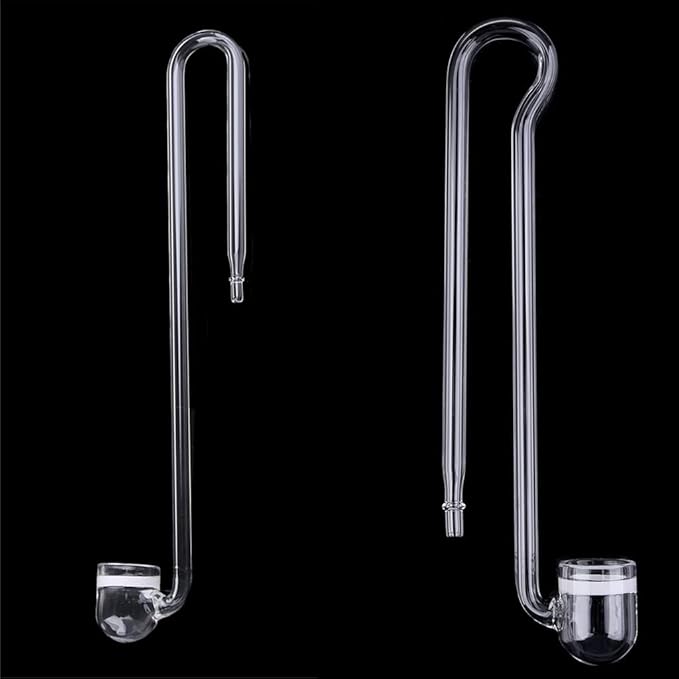 ljhnba Glass CO2 Diffuser Transparent Atomizer U-Shape R-Shape for Planted for Tank Easy to Use Aquarium Accessories Glass Co2 Diffuser for Aquarium