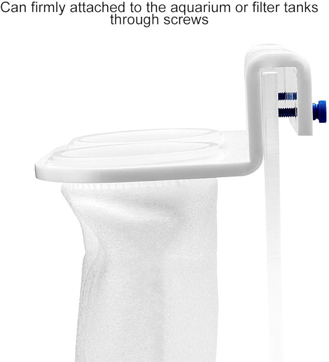 Pssopp Aquarium Filter Bag Bracket, Easy to Install Convenient Design Fish Double Hole Filter Socks Holder Acrylic Filter Bag Support (White)