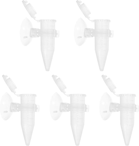 UPKOCH 5pcs Mini Plastic Shrimp Hatchery Feeder Tubes with Suction Cups Automatic Aquarium Feeding for Small Ornamental Fish and Shrimp Breeding
