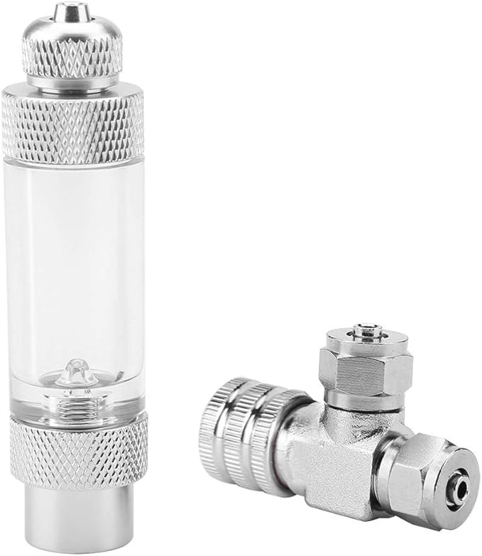 AYNEFY CO2 Regulator Check Valve, Stainless Steel Needle Valve for Aquarium Water CO2 Bubble Counter with Check Valve for