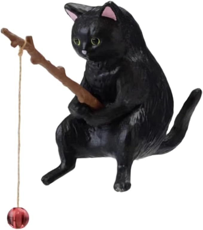 Aquarium Figurines Decorations Miniature Animal Ornaments Set Small Fishing Cat Landscaping Accessories For Fish Tanks Fishing Cat Figurine Animal Aquarium Decorations Aquarium Decor Betta Fish Tanks