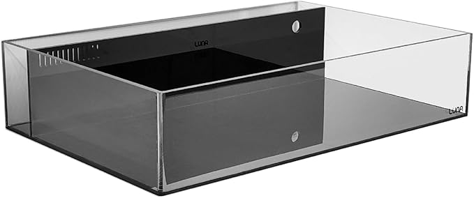 Luna Reef FRAG 36 AIO Rimless All in One Frag Tank Aquarium for Saltwater Marine Coral (Tank with Pump and Racks)