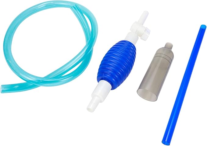 2sets Aquarium Siphon Water Changer Fish Tank Gravel Cleaner with Long Nozzle for Cleaning Changing Water (Blue)