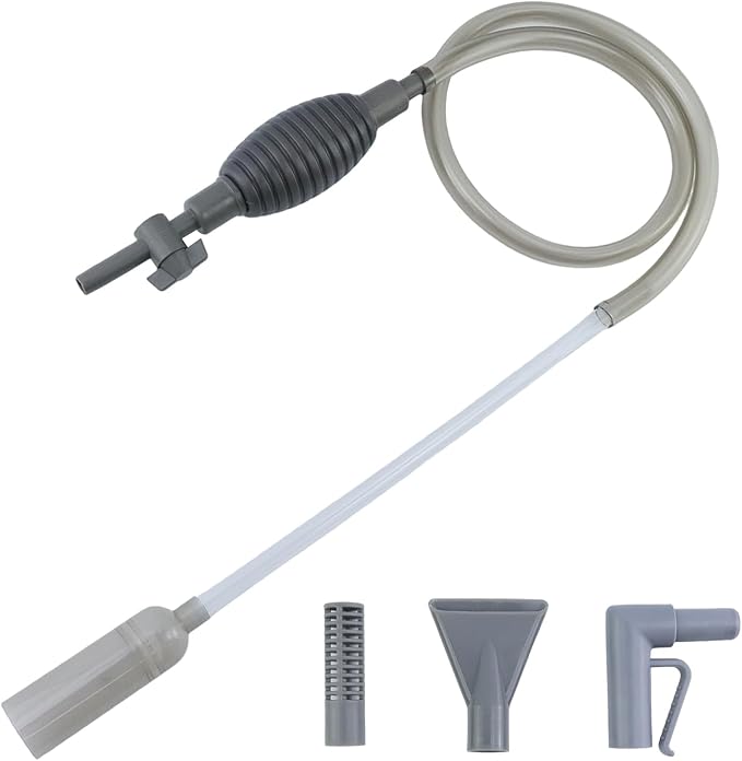 2 Sets Aquarium Siphon Water Changer, 5.6 Ft/67" Gravel Vacuum for Aquarium, Fish Tank Gravel Cleaner with Long Nozzle for Changing Water (Grey)