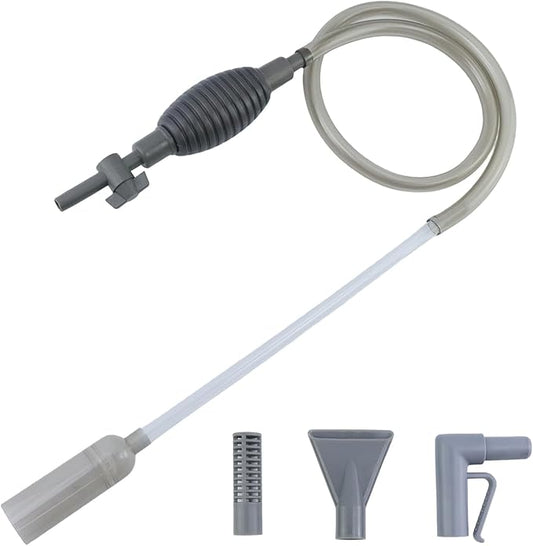 2 Sets Aquarium Siphon Water Changer, 5.6 Ft/67" Gravel Vacuum for Aquarium, Fish Tank Gravel Cleaner with Long Nozzle for Changing Water (Grey)