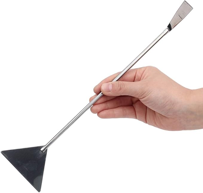 luzen 2Pcs Stainless Steel Aquarium Spatula Long Sand Spatula Scrapers Shovel Fish Tank Aquatic Plant Tools for Aquarium Accessories, 12.59 Inches (Silver)