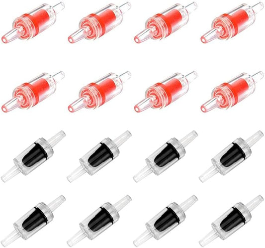 Aquarium Check Valves - 16pcs One Way Air Pump Valves Non-Return for 3/16 inch Fish Tank Aerator Airline Tubing Accessories Pipe Fitting Clear