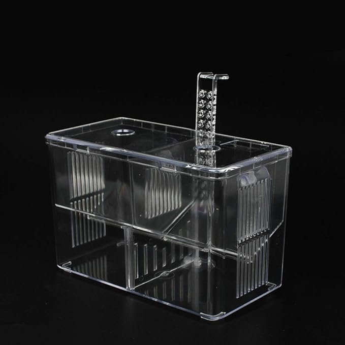 Fish Breeding Box Acrylic Aquarium Fish Box with Hook Aquarium Acclimation Hatchery Incubator for Shrimp Clownfish Guppy