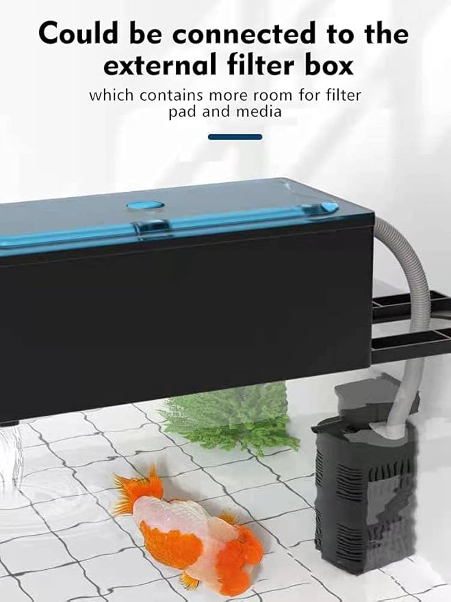 300 GPH Submersible Aquarium Internal Filter Pump for (40 to 150 Gal) Fish and Turtle Tank and Pond with Chemical, Physical, and Biological Filtration, Black, 20240326-1