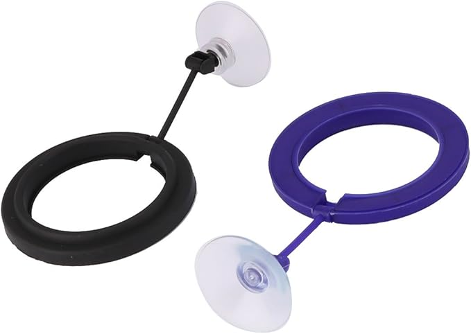 Ruilogod Plastic Round Aquarium Sucker Base Fish Station Feeding Ring 2pcs Black Purple (id: 9ee a41 2a0 a60 bea