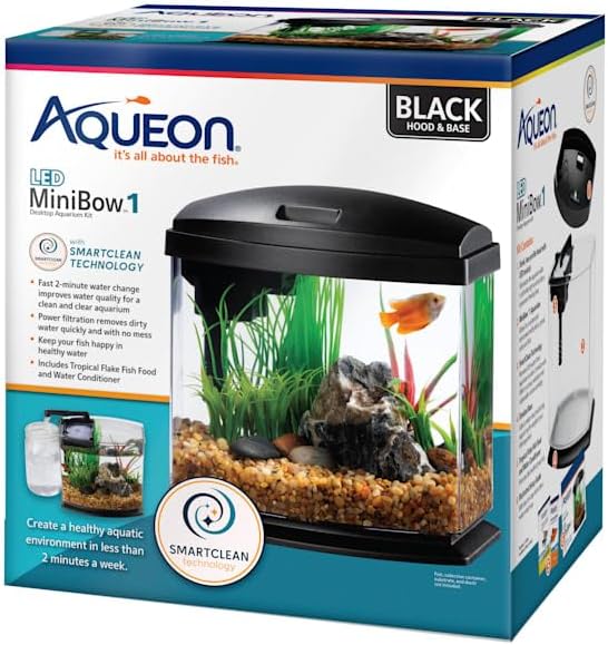 Aqueon 00800196: Aquarium Kit Mini Bow Led Blk 1G