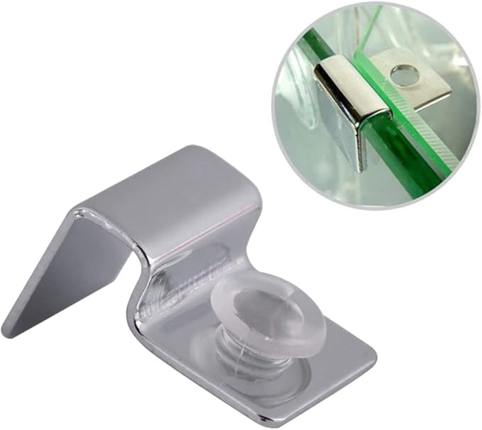 Ipetboom 2sets 6mm Aquarium Clips for Glass Cover Fish Tank Acrylic Clips Tank Lid Support Holders 4pcs*2