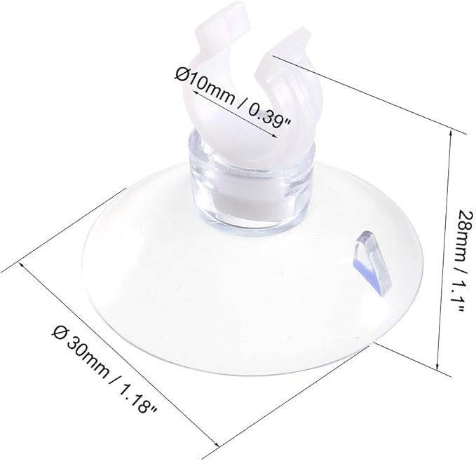 uxcell Aquarium Suction Cup Clips Airline Tube Holders Clamps for Fish Tank Clear 10mm 6Pcs
