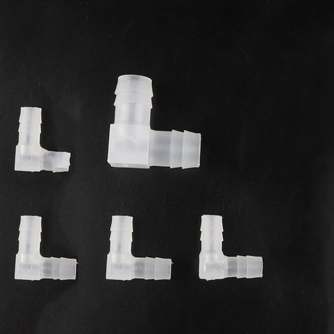 10pcs Plastic Equal Elbow Connector Aquarium Fish Tank Pagoda Hose Adapter 90 Degree Transparent Joints, Air Pump Fitting (Size : 10mm)
