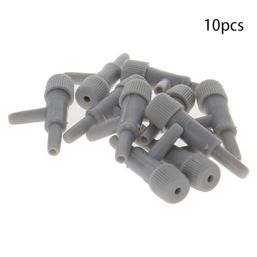 MroMax Aquarium 2 Way Air Line Plastic Regulator Connector for Fish Tank Pump 4mm/0.16", Gray 10 Pcs