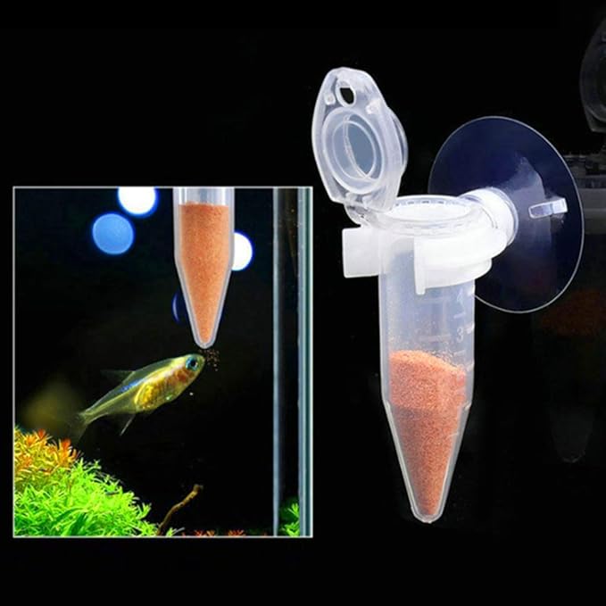 Aquarium Feeding Tube Fish Shrimp Larvae Feeder Fish Feeding Feeder Tapered Funnel Feed Cup with Suction Cup Shrimp Feeding Tube