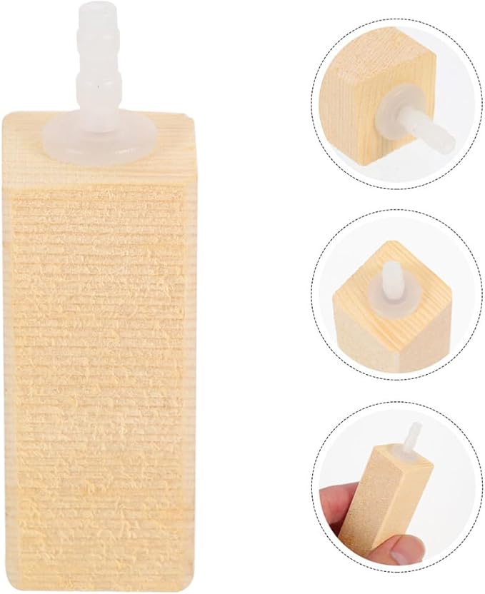 balacoo 4pcs Wooden Bubble Stone for Aquarium Natural Bubbler for Fish Tanks Oxygen Levels for Hydroponic Systems Maximizes Bubble Area Protein Skimmer Accessory